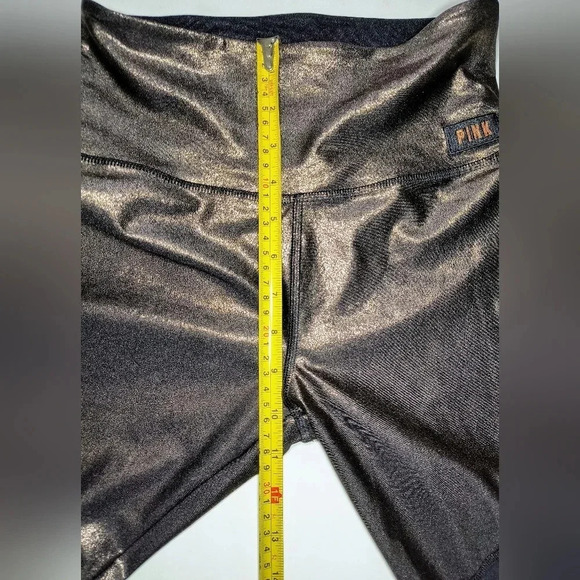 PINK Victoria's Secret Ultimate Bronze Metallic Mesh Athletic Yoga Leggings, S - Picture 9 of 10